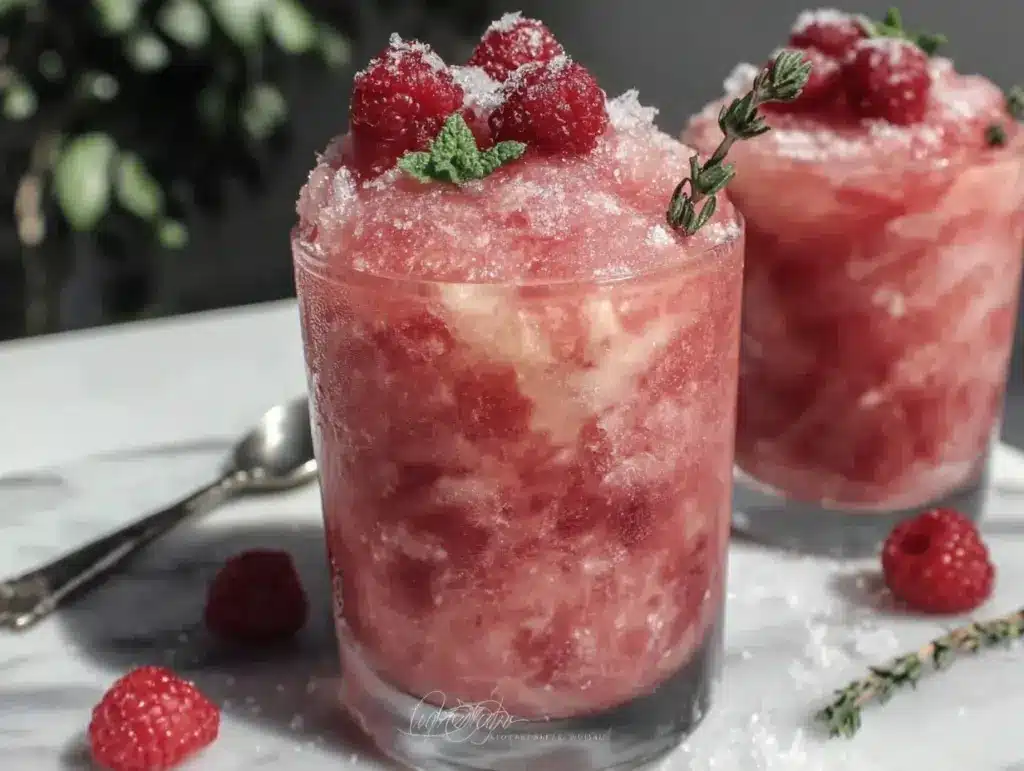 frozen raspberry rosé slushie - featured image