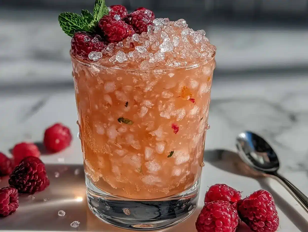 frozen raspberry rosé slushie preparation steps