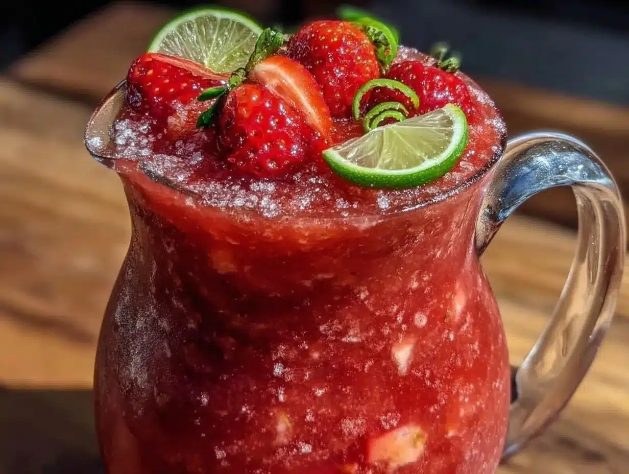 frozen strawberry daiquiri pitcher preparation steps