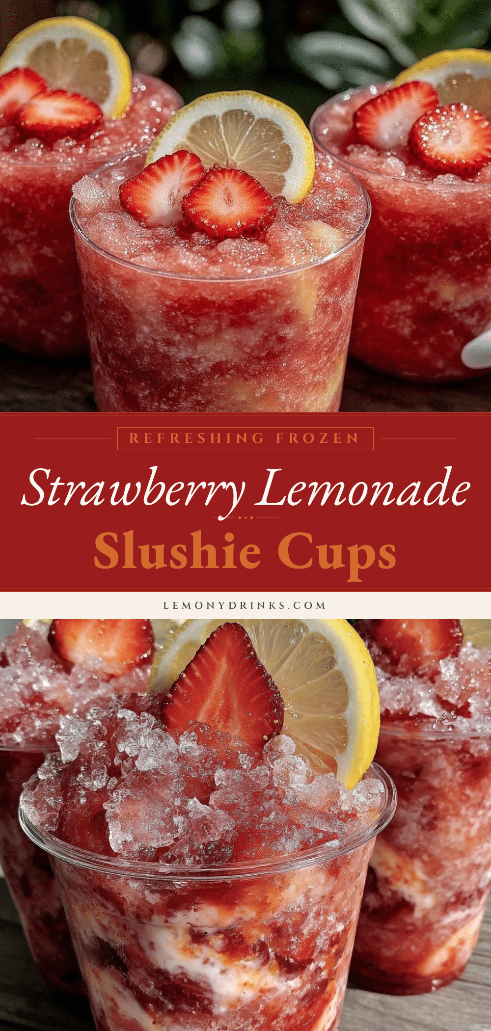 frozen strawberry lemonade slushie cups recipe