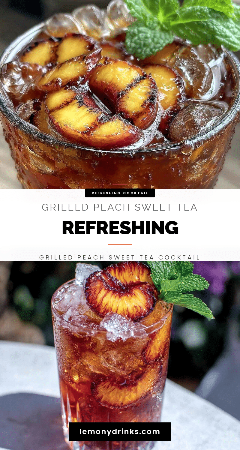 grilled peach sweet tea cocktail recipe