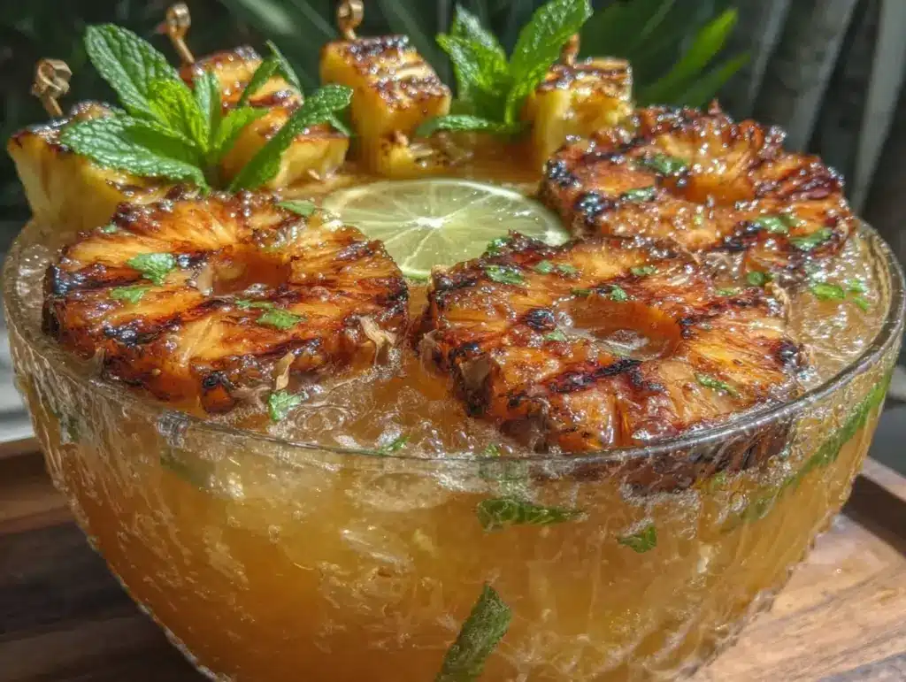 grilled pineapple rum punch - featured image