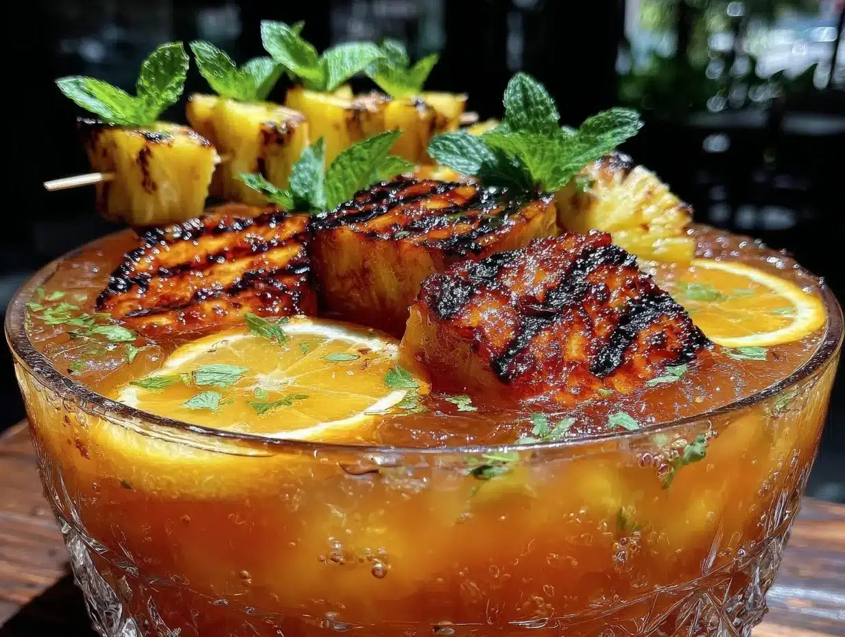 grilled pineapple rum punch preparation steps