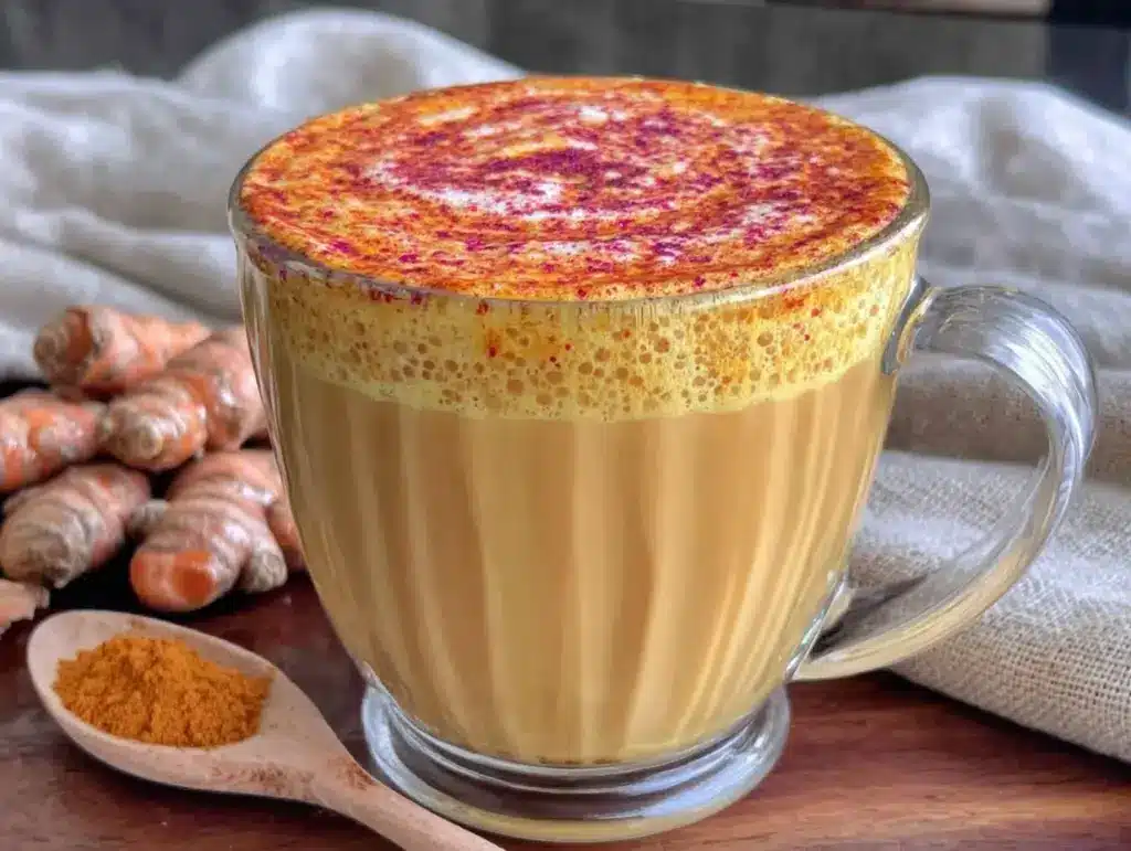 healthy anti-inflammatory golden milk latte - featured image