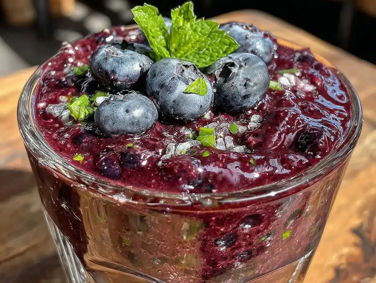 healthy blueberry spinach protein smoothie preparation steps