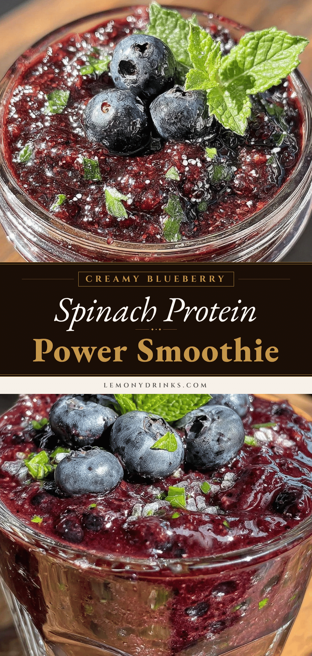 healthy blueberry spinach protein smoothie recipe