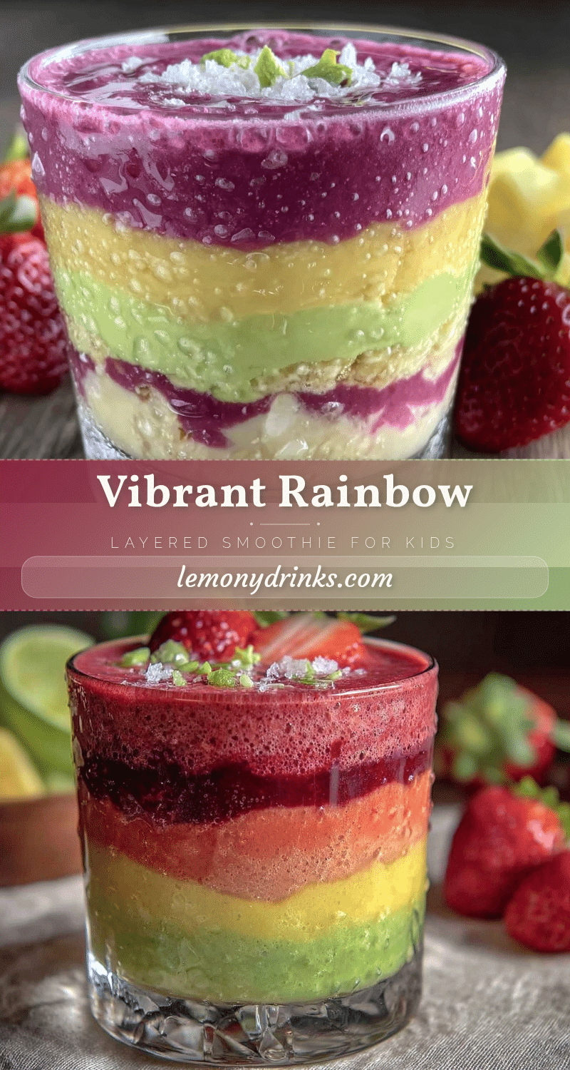 healthy rainbow layered smoothie for kids recipe