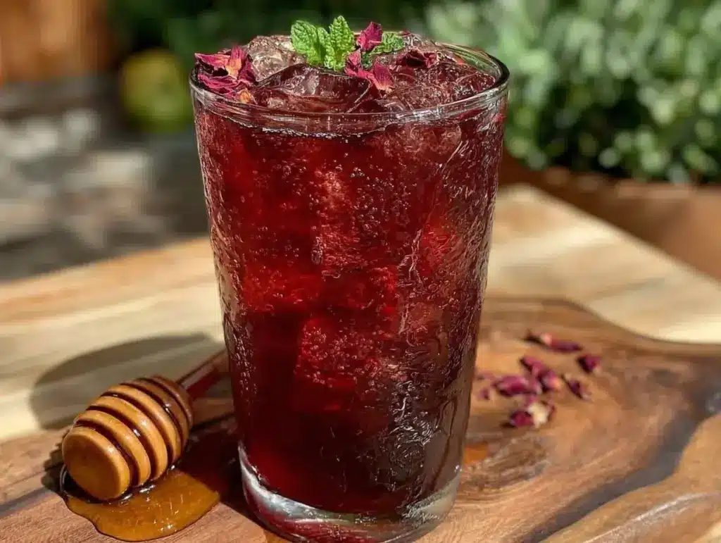hibiscus rose iced tea - featured image