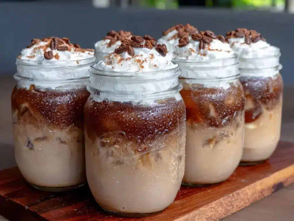 iced coffee meal prep jars - featured image