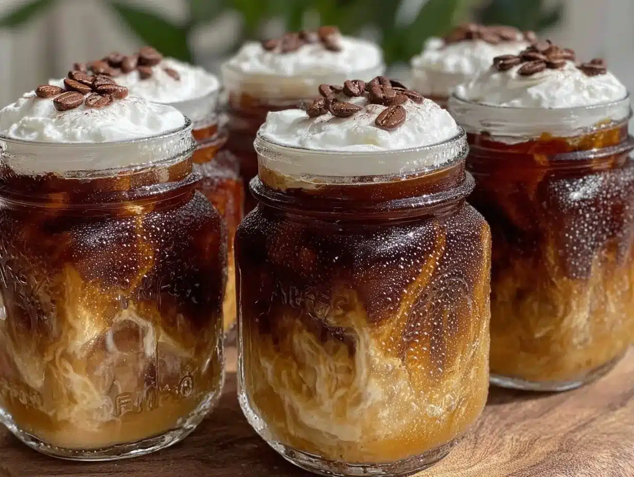 iced coffee meal prep jars preparation steps