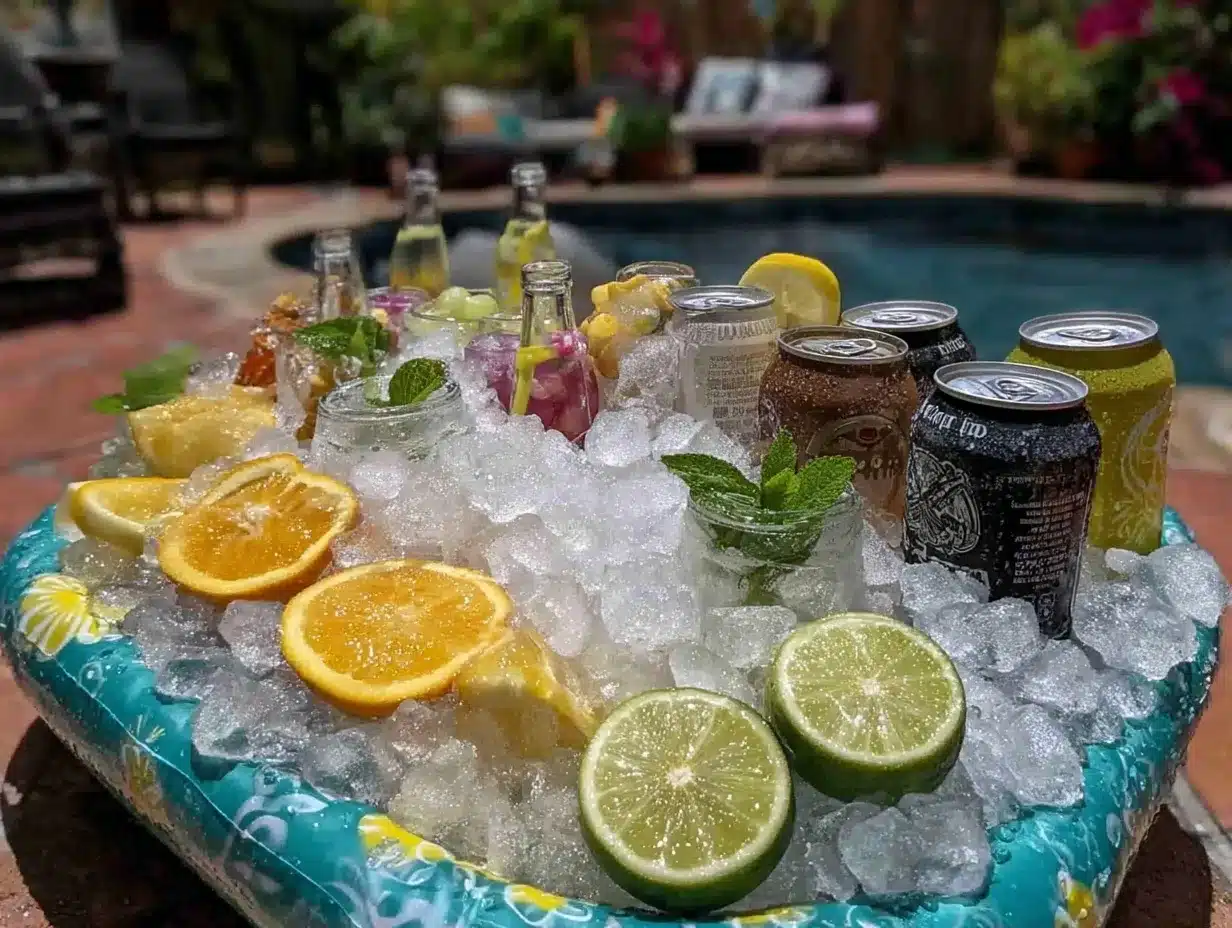 inflatable pool drink station preparation steps