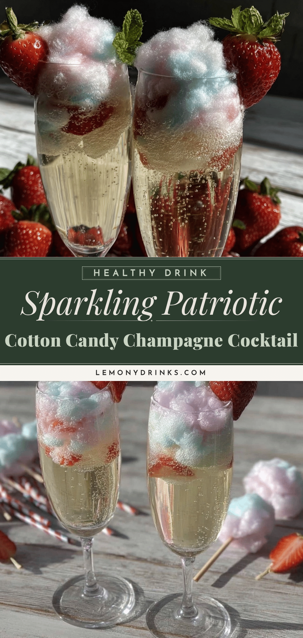 patriotic cotton candy champagne cocktail recipe