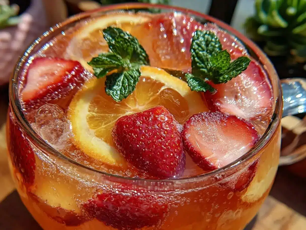 peach sangria pitcher recipe preparation steps