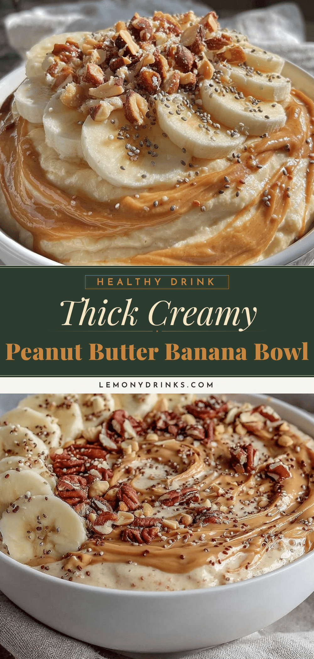 peanut butter banana protein smoothie bowl recipe
