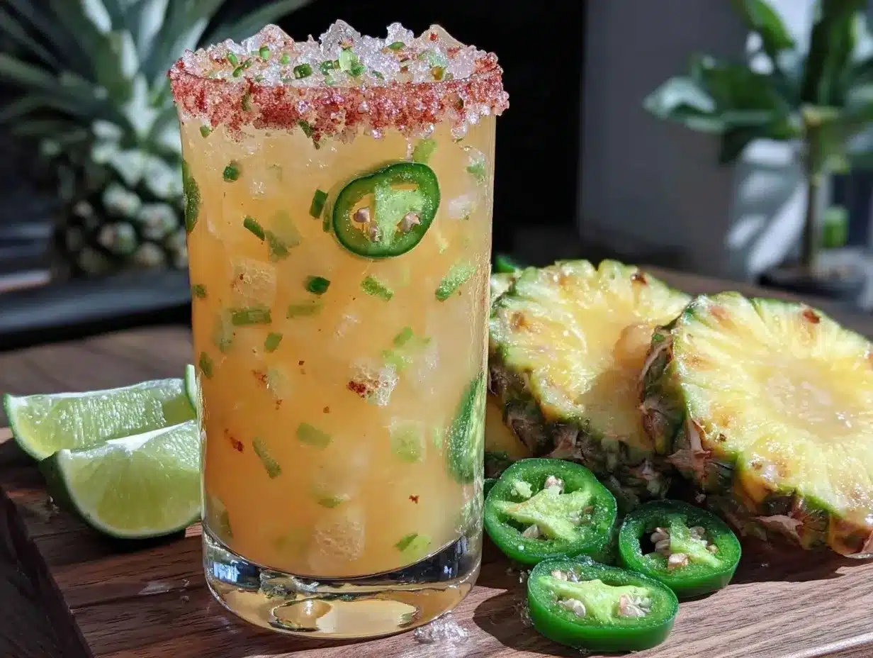 pineapple jalapeño margarita pitcher preparation steps