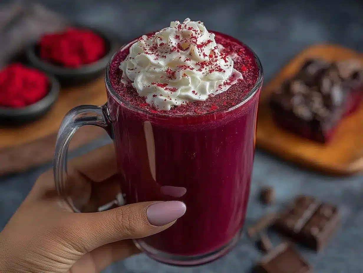 red velvet hot chocolate preparation steps