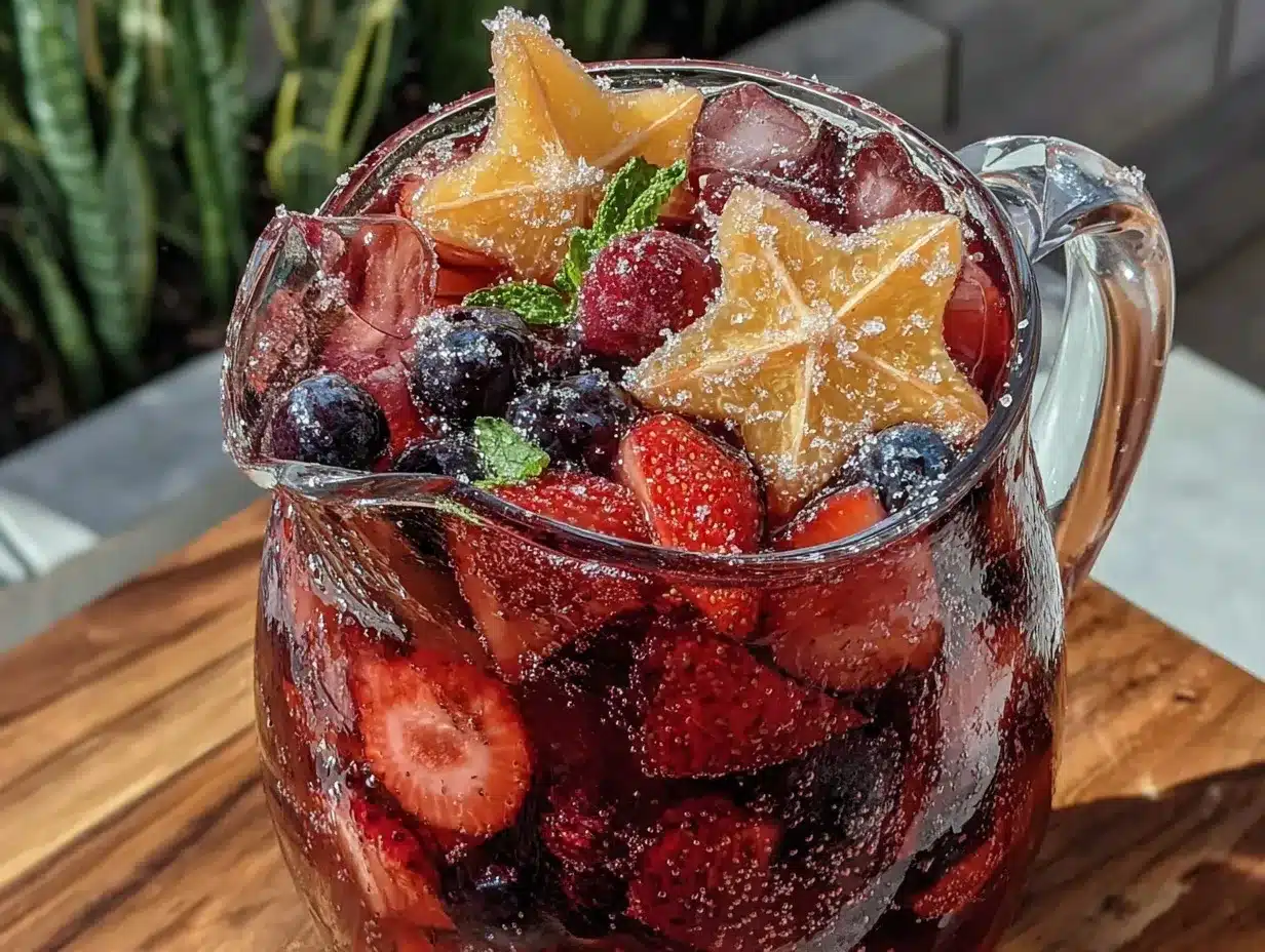 red white and blue sangria preparation steps