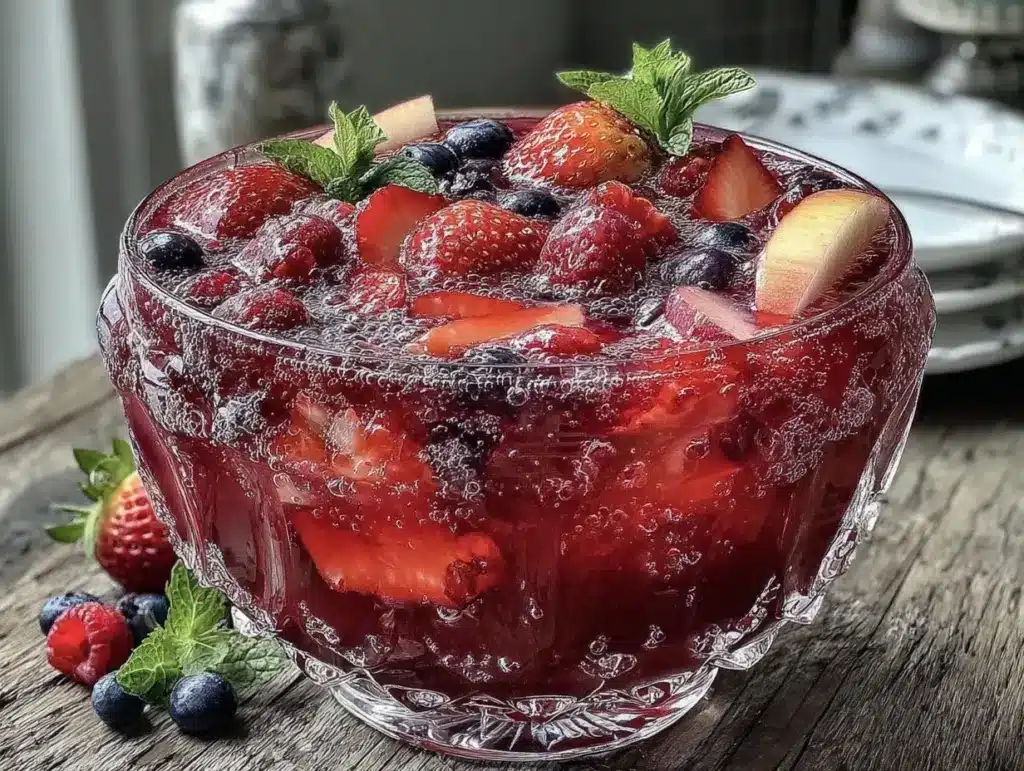 red white and blue sangria punch bowl - featured image