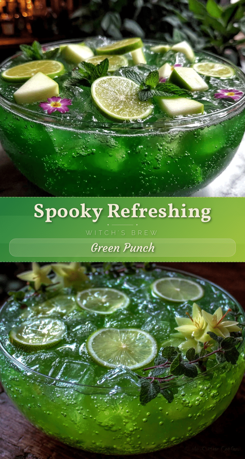 Refreshing Witch’s Brew Green Punch Bowl recipe