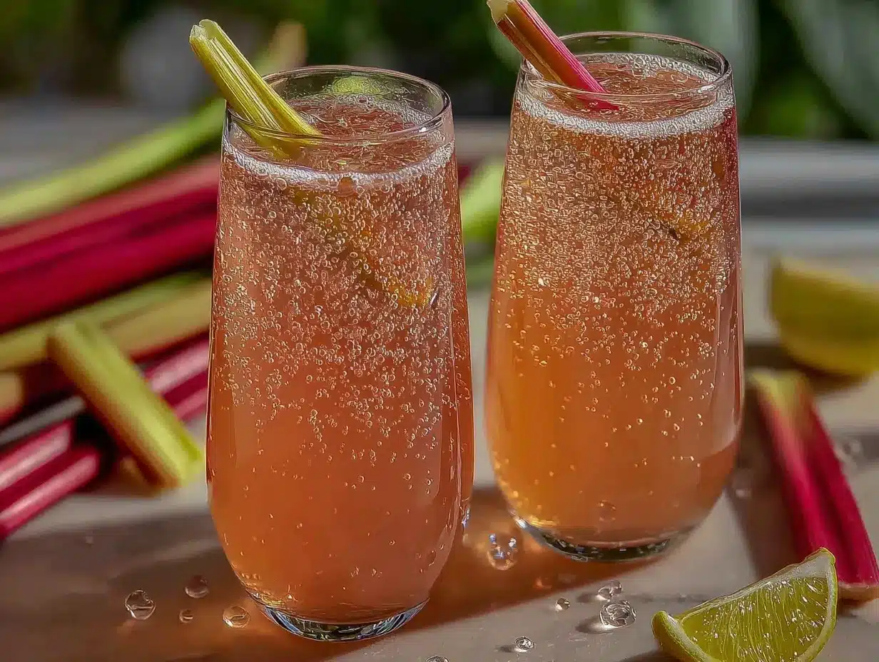 rhubarb ginger sparkling lemonade recipe preparation steps