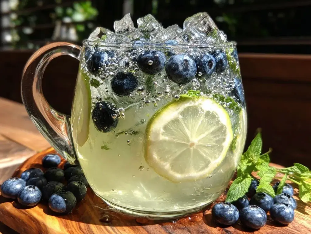sparkling blueberry lemonade - featured image