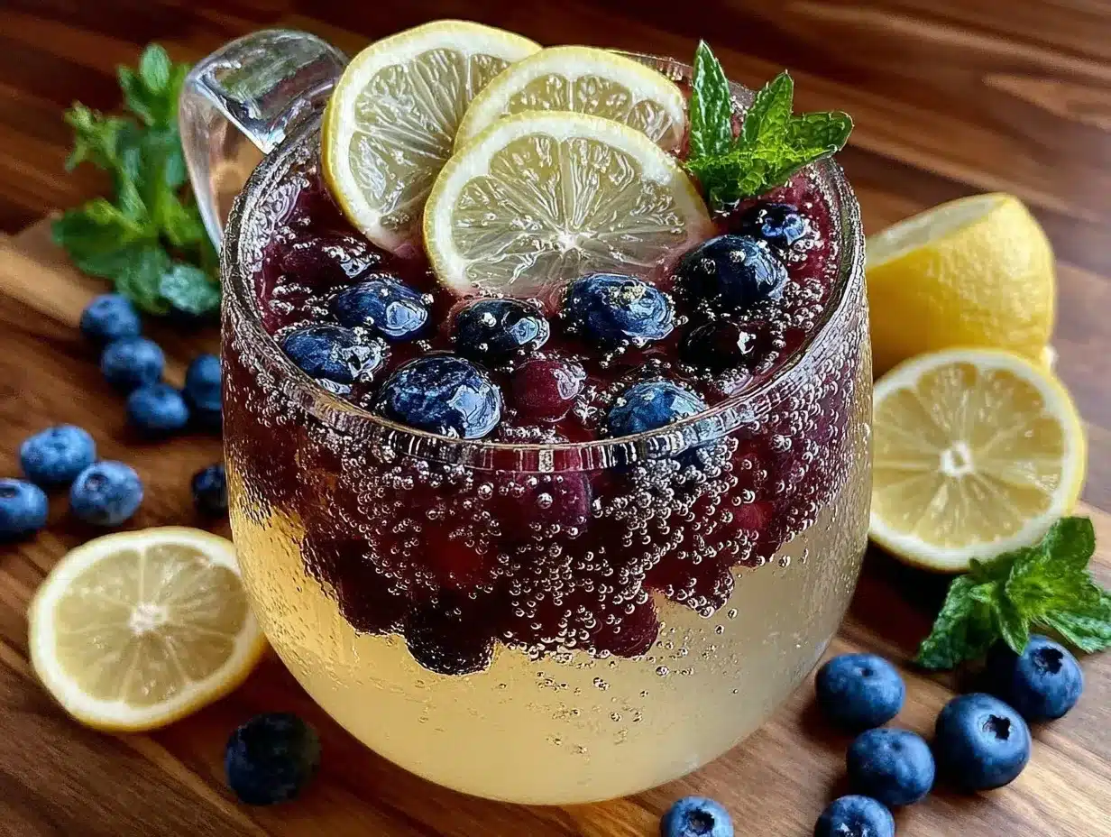 sparkling blueberry lemonade preparation steps