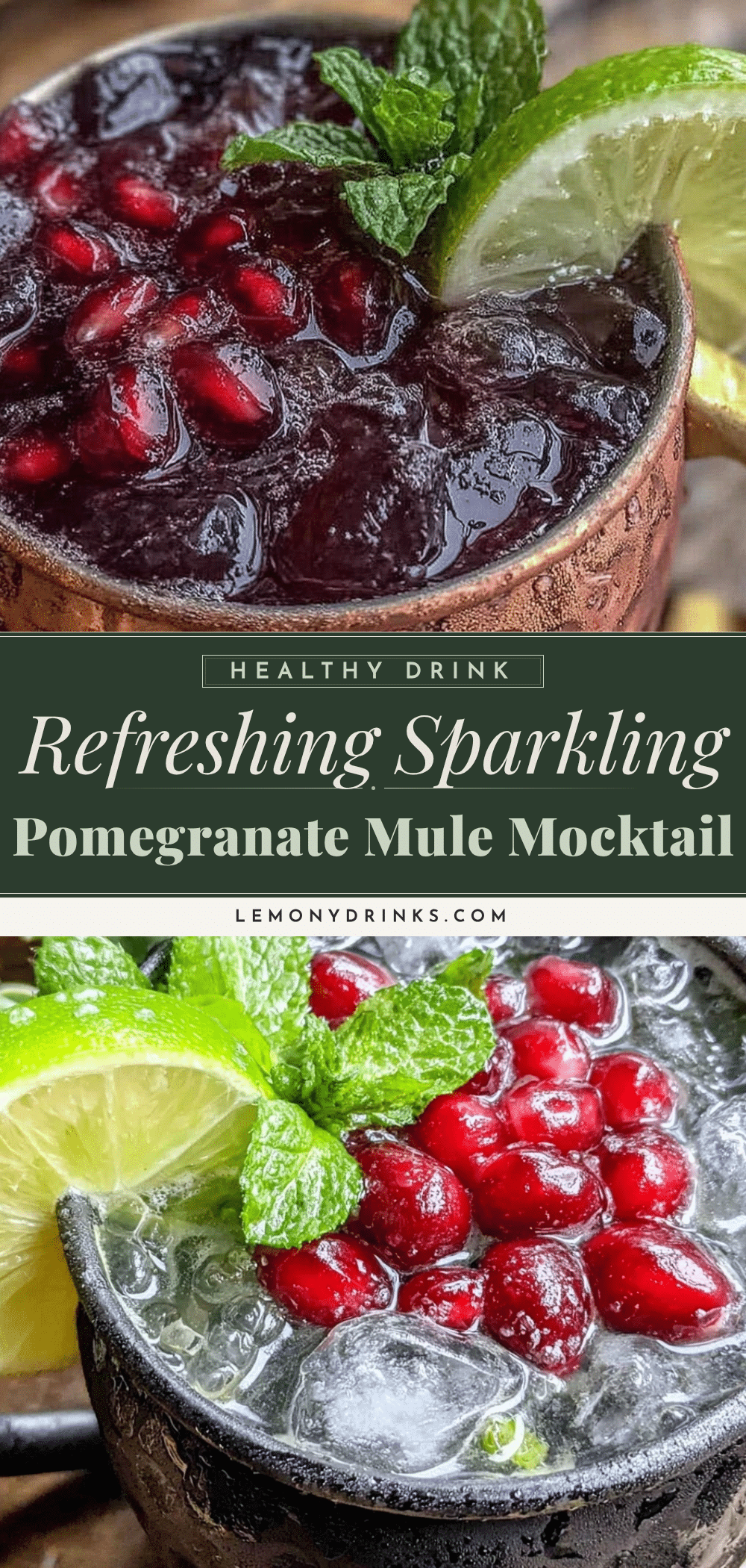 sparkling pomegranate mule mocktail recipe
