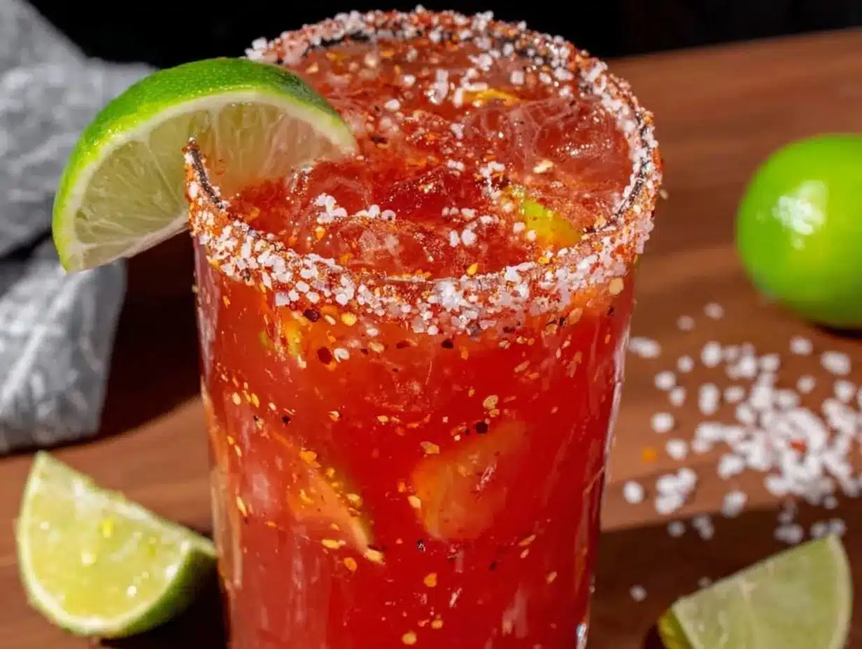 spicy michelada with clamato and lime preparation steps