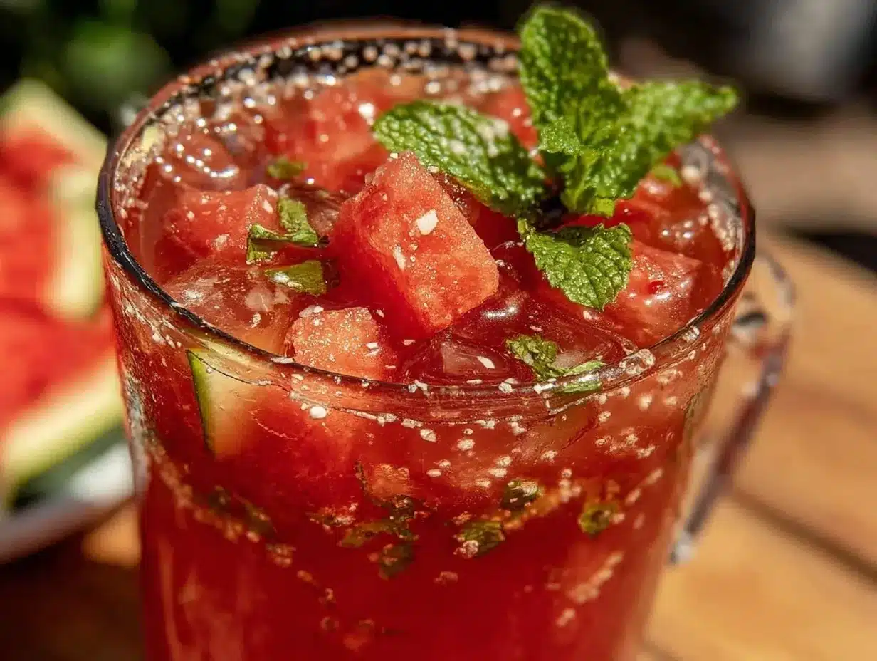 spiked watermelon agua fresca cooler preparation steps