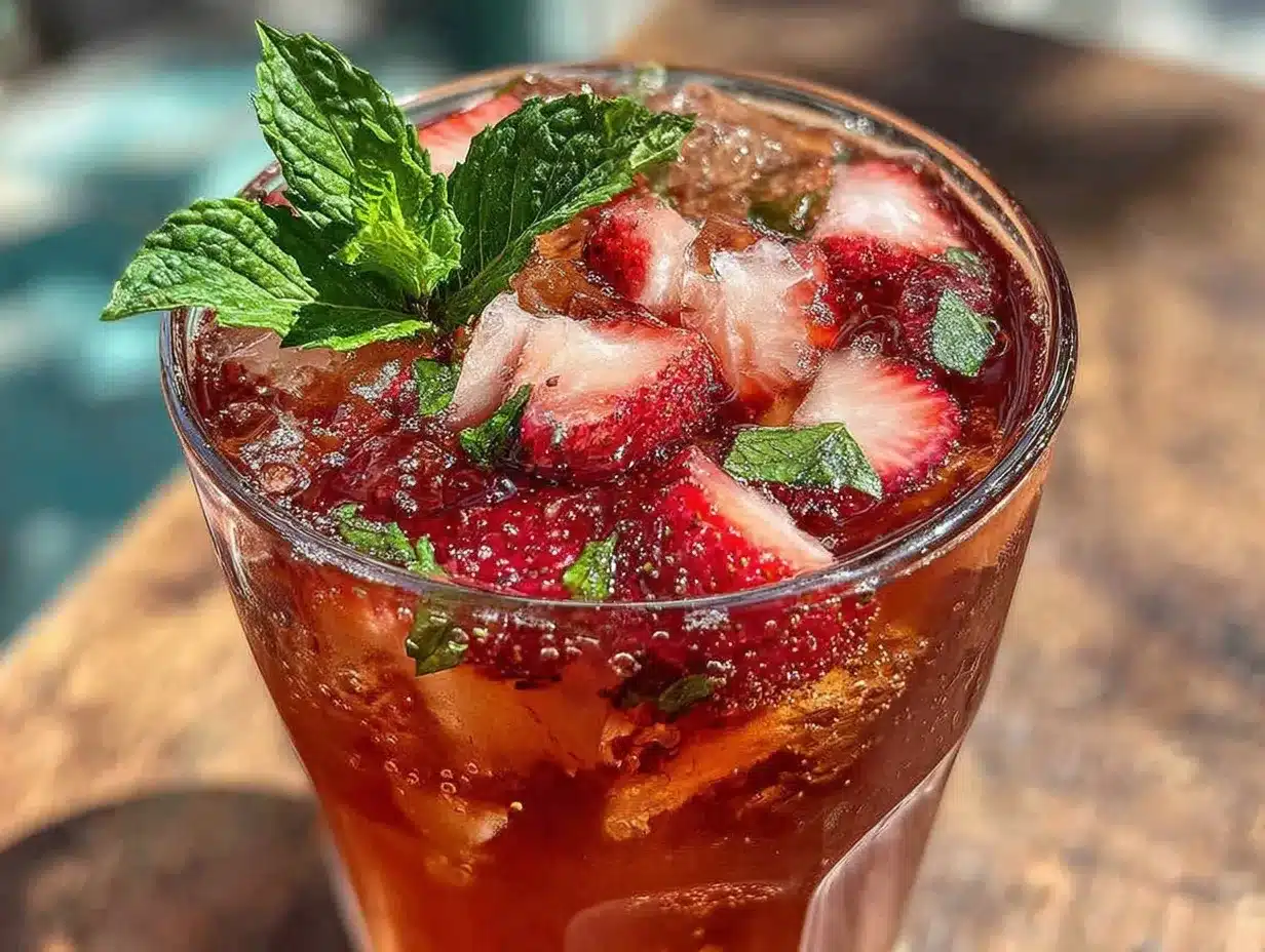 strawberry rhubarb iced tea preparation steps