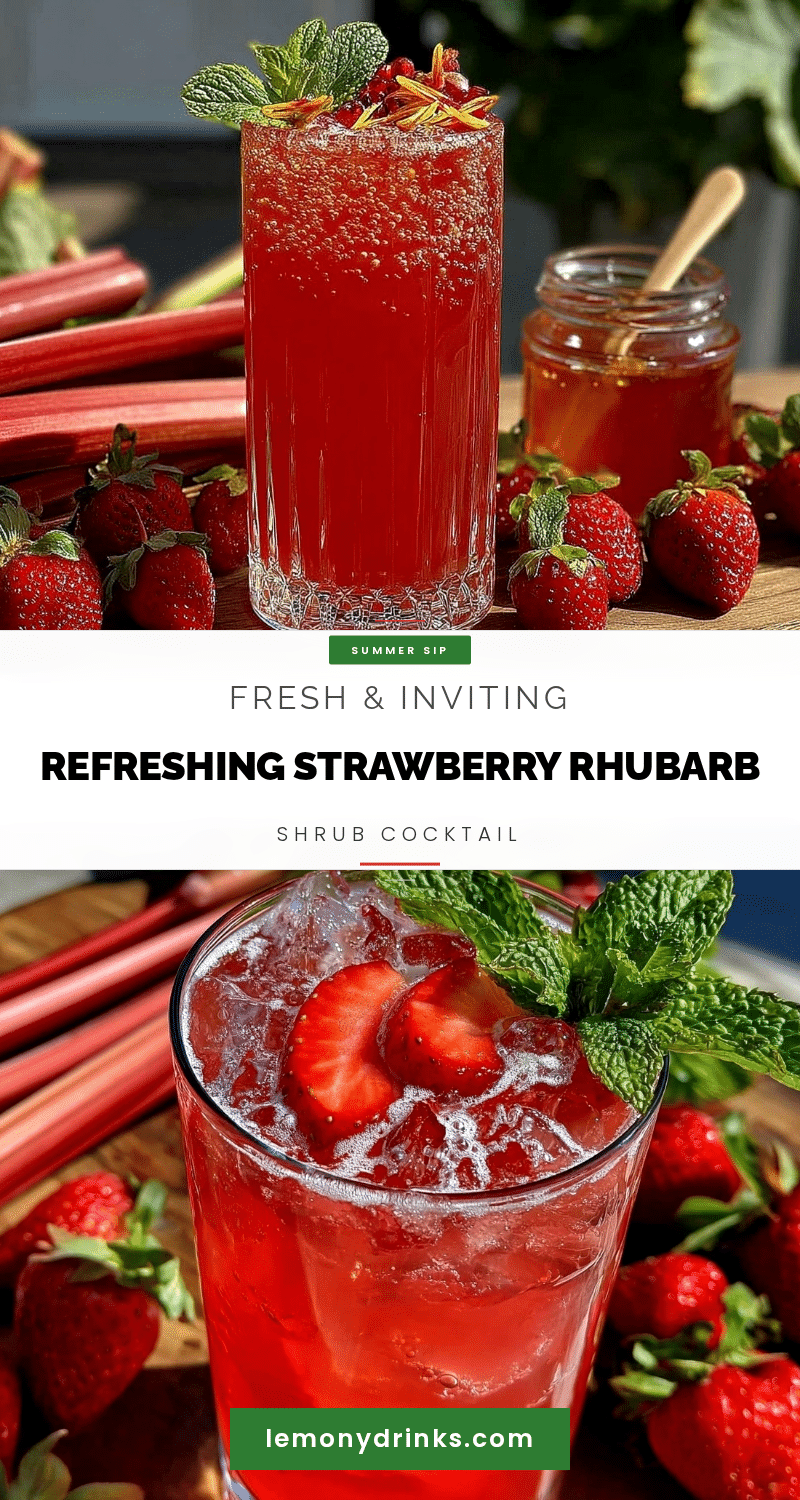 strawberry rhubarb shrub cocktail recipe