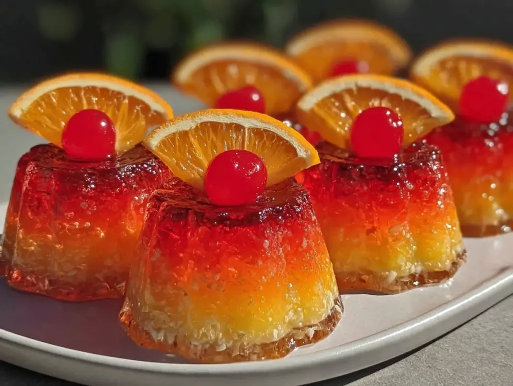 tequila sunrise jello shots - featured image