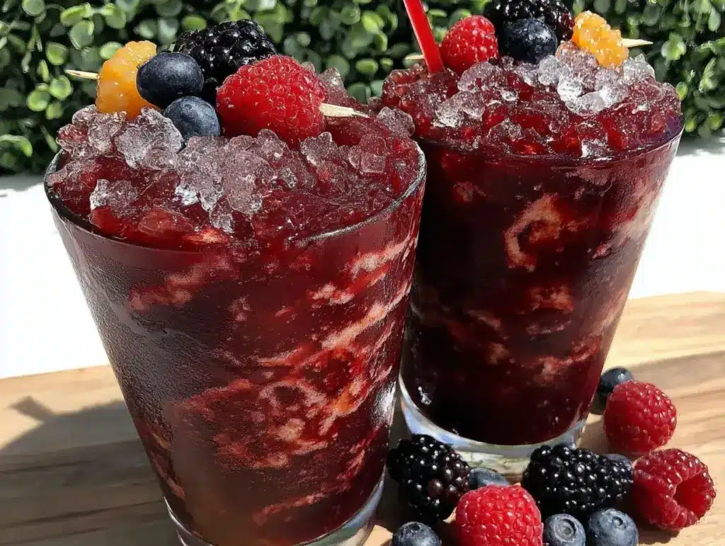 triple berry frozen sangria slush - featured image