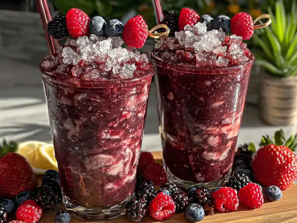 triple berry frozen sangria slush preparation steps