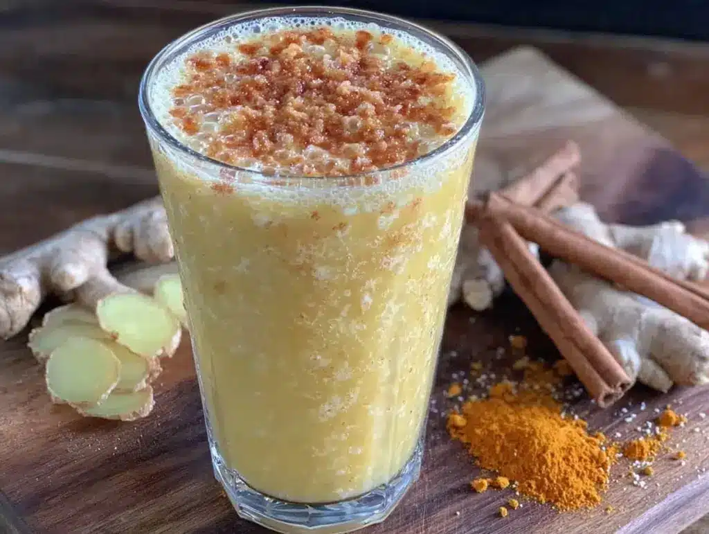 turmeric golden milk smoothie - featured image