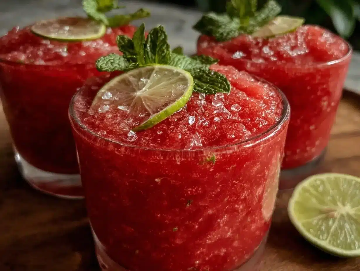 watermelon mojito slushie preparation steps