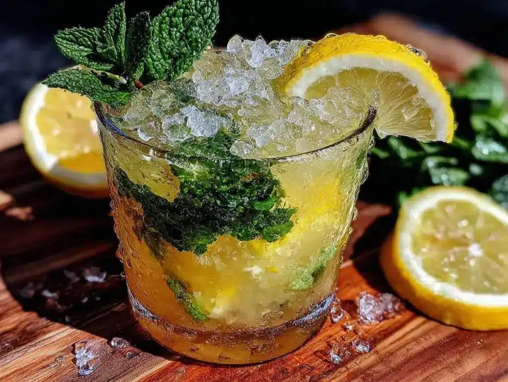 whiskey smash cocktail - featured image