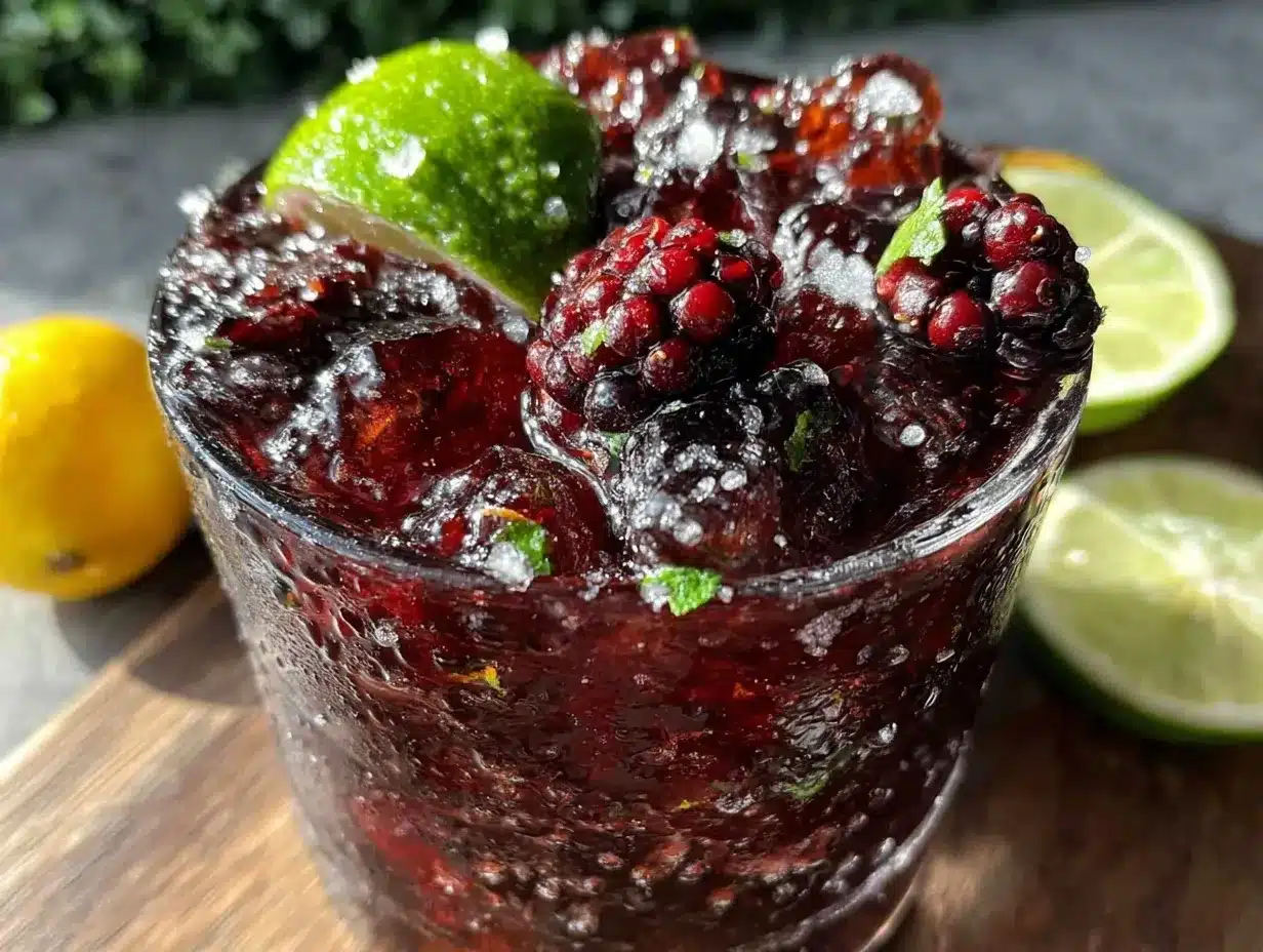 blackberry bourbon smash cocktail preparation steps