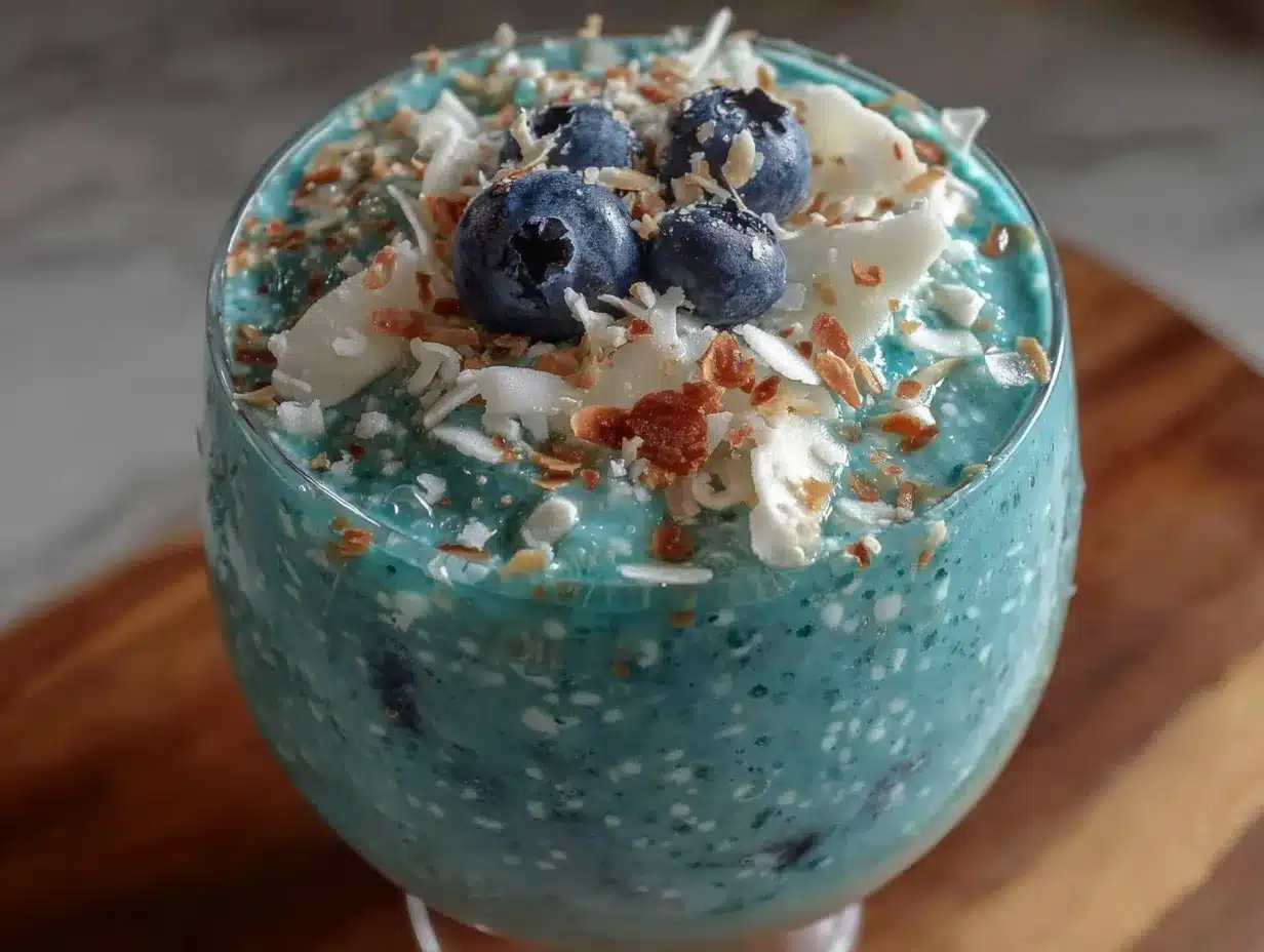 blue spirulina coconut smoothie preparation steps