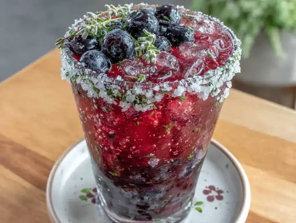 blueberry lavender lemonade mocktail - featured image