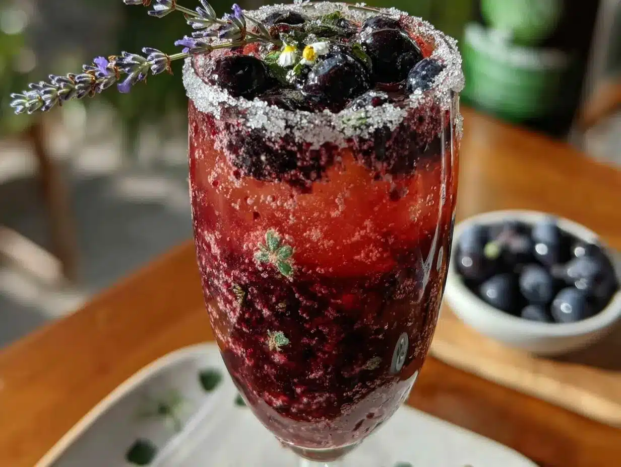 blueberry lavender lemonade mocktail preparation steps