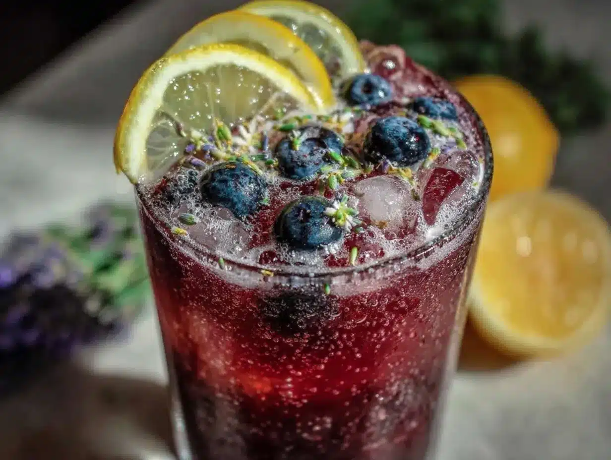blueberry lavender lemonade vodka fizz preparation steps