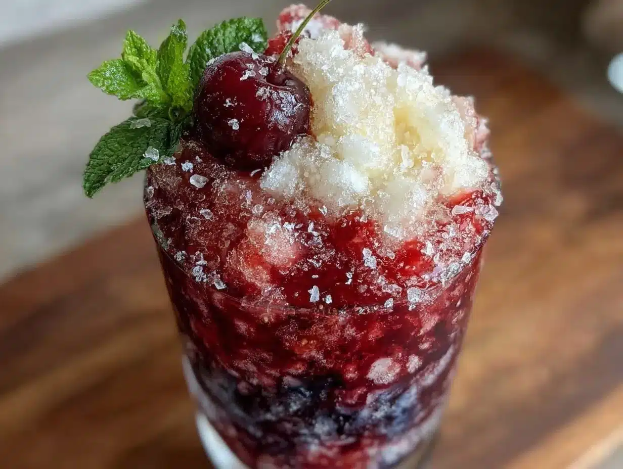 Bomb Pop Vodka Slushie preparation steps