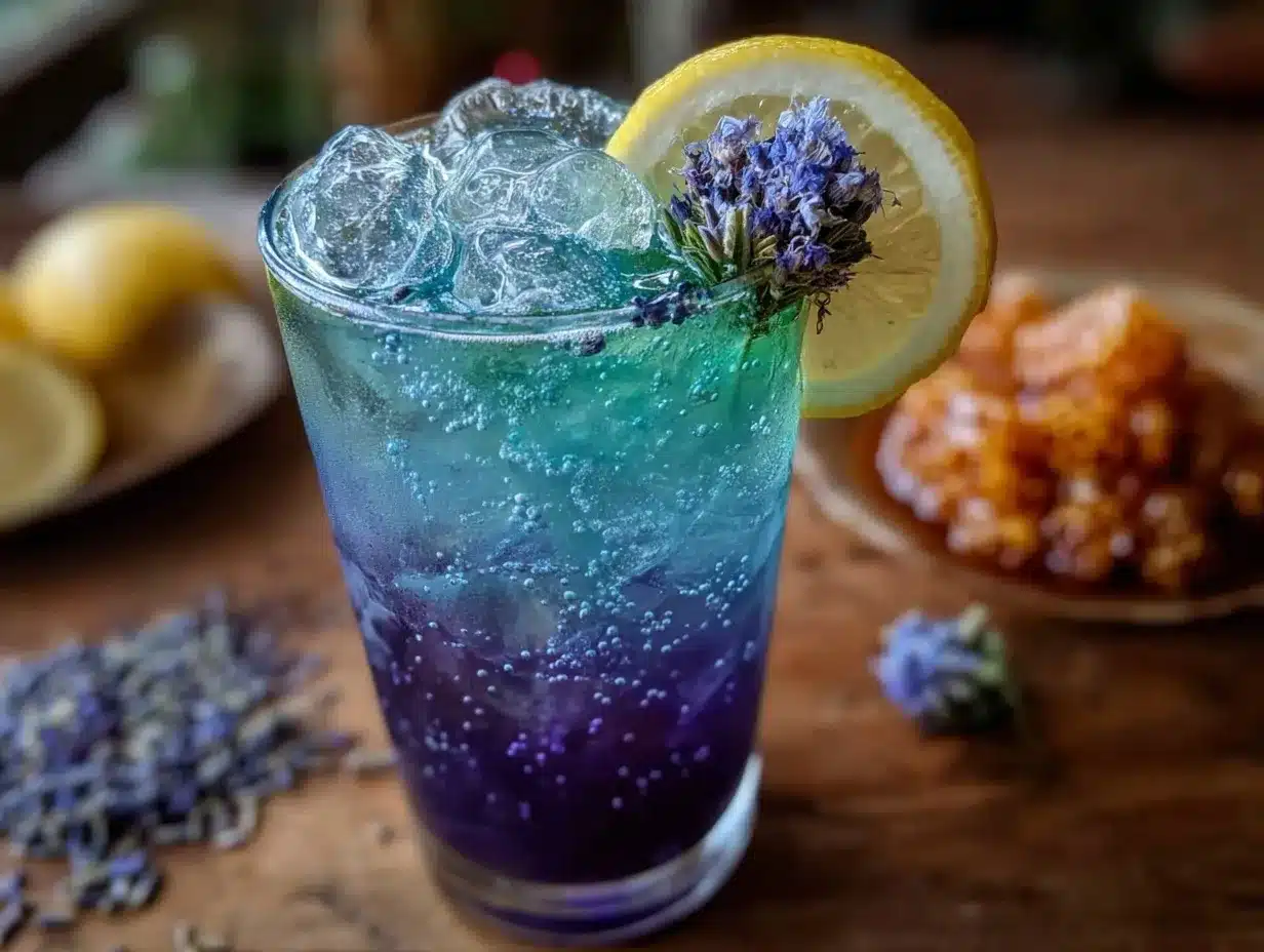 butterfly pea flower lemonade preparation steps