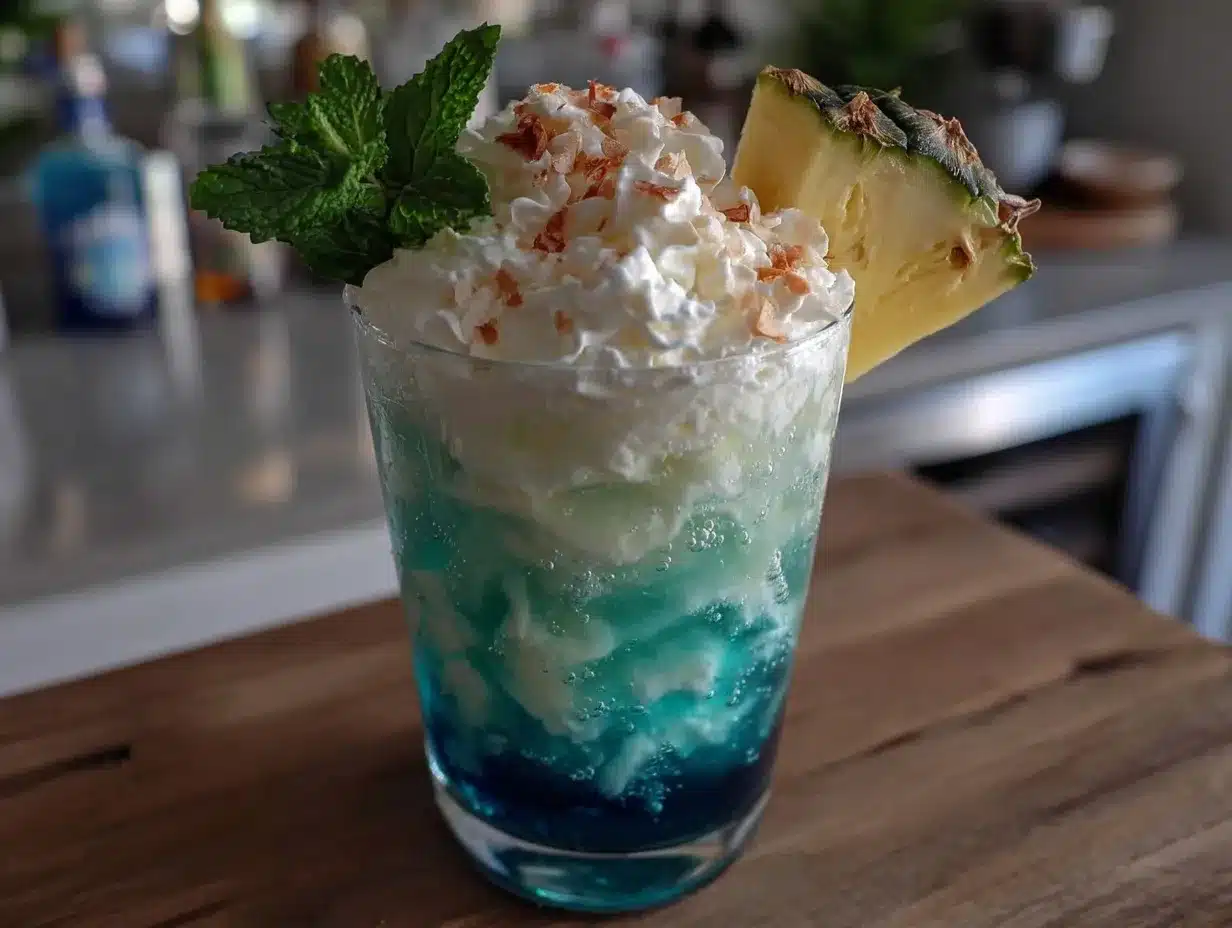 creamy blue hawaiian punch cocktail recipe preparation steps