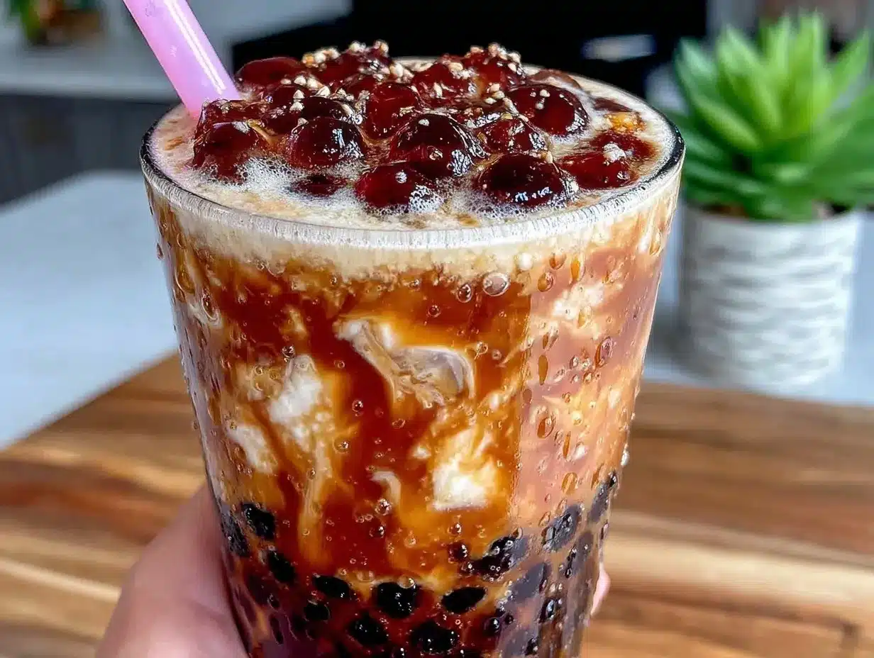 creamy boba milk tea preparation steps