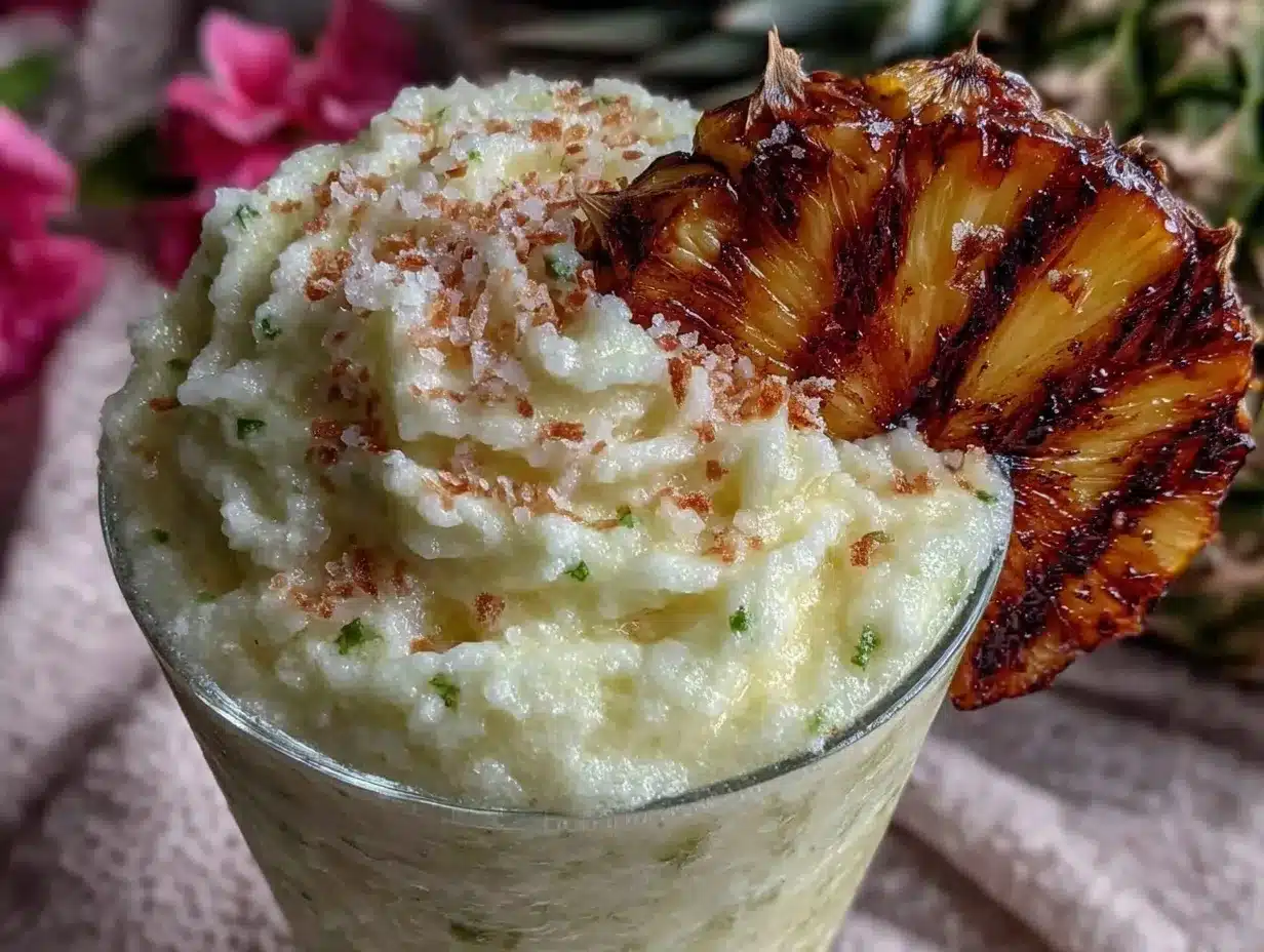 creamy frozen piña colada preparation steps