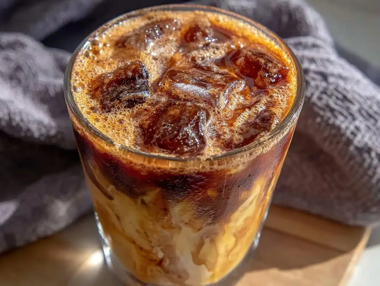 creamy iced brown sugar oat milk espresso preparation steps