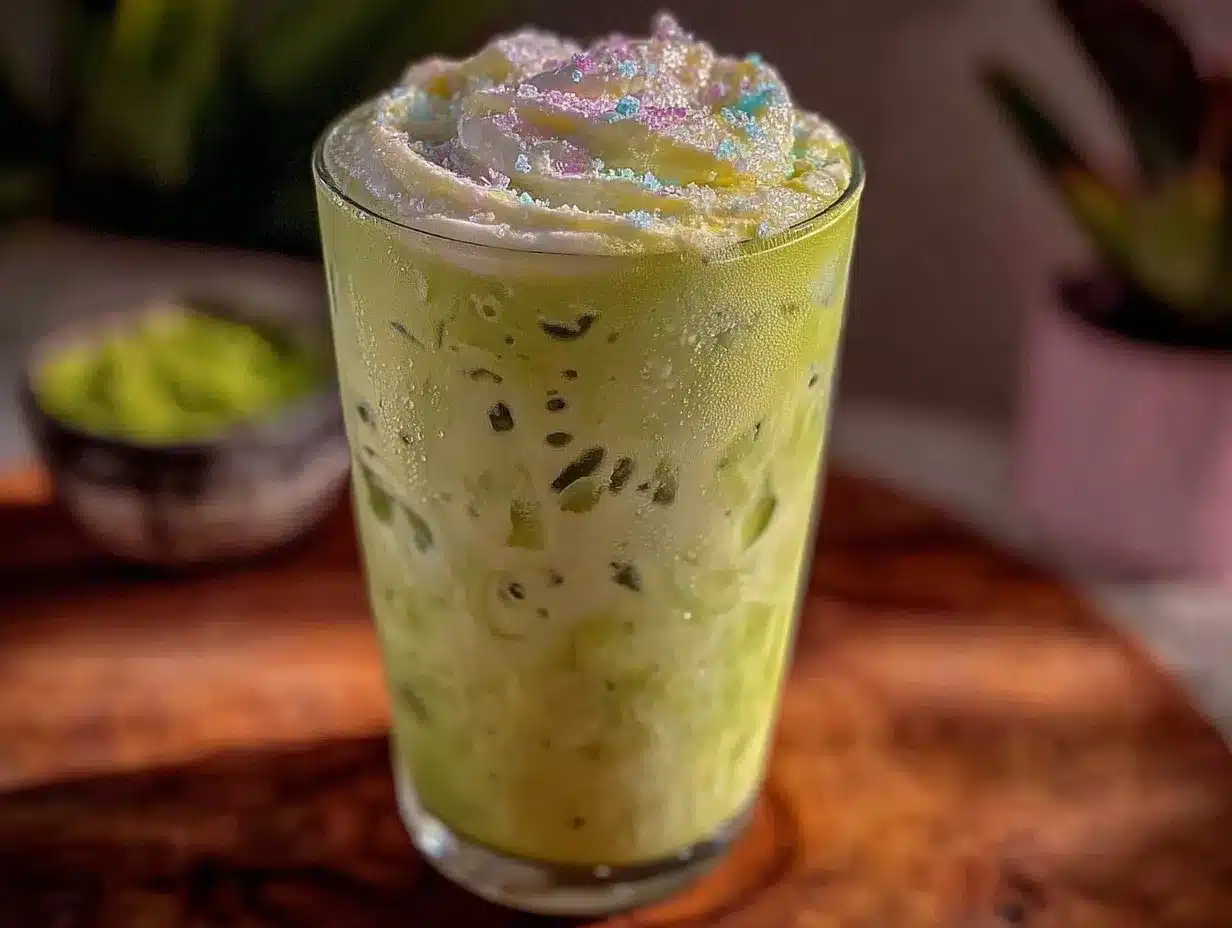 creamy iced matcha latte preparation steps