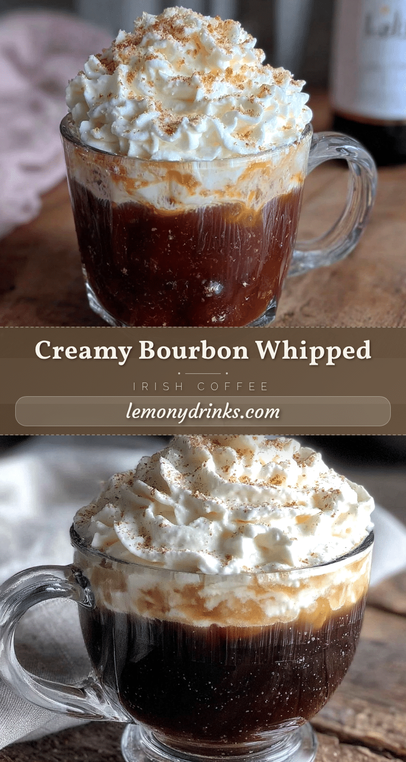 creamy Irish coffee with bourbon whipped cream recipe